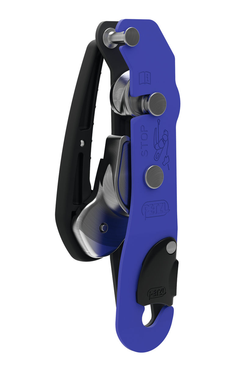 Climbing Petzl stop D09 descender single rope automatic stop hand pull hole downhill