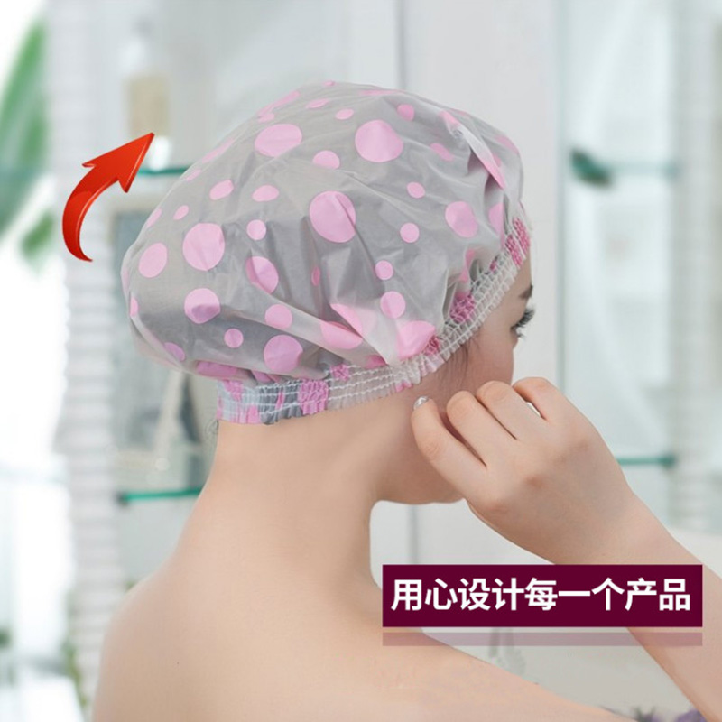 POCKET enlarged waterproof shower cap adult women's thickened bath shower cap ear protection shampoo cap kitchen anti-oil