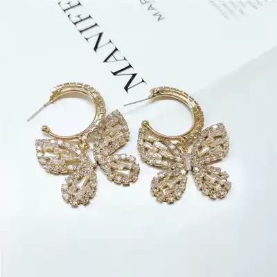 VANADIS VANADIS bow earrings Net red temperament personality Joker micro inlaid zircon earrings 7