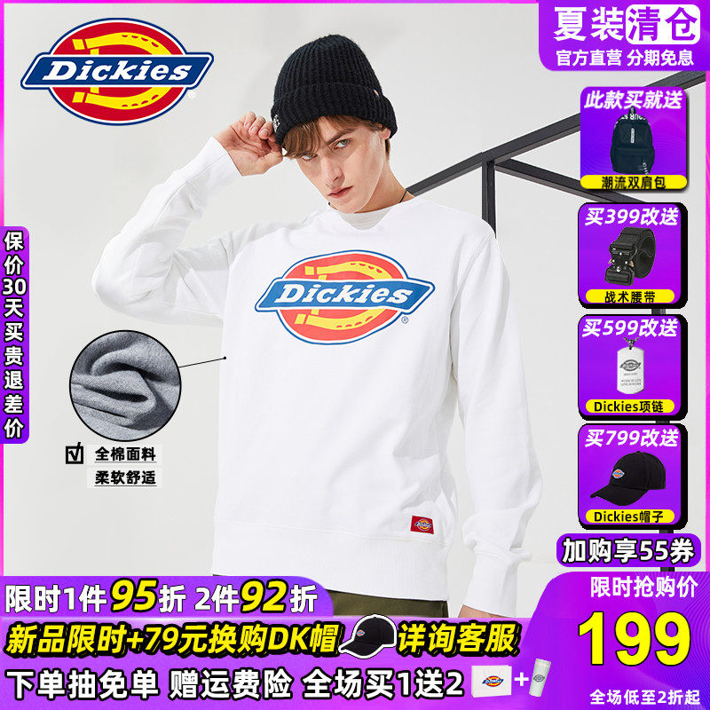 Dickies Round-collar T-Men and Women Couple Dix Tide Printed All Cotton Long-sleeved T-shirt New Fall