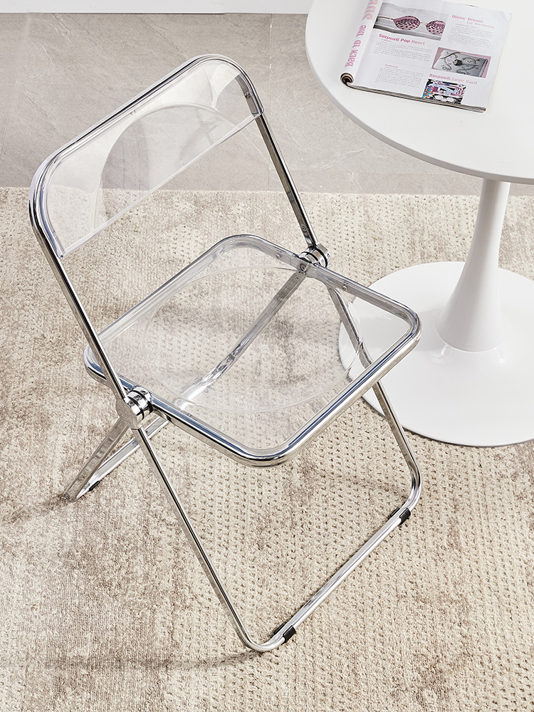 Transparent Chair Fashion Net Red Photo Chair Women's Clothing Store Acrylic ins Dining Chair Makeup Stool Training Folding Chair