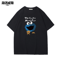 Short-sleeved T-shirt Mens Tide Brand Trends ins Summer Super Fire Cotton Half Sleeve Loose Joker Men