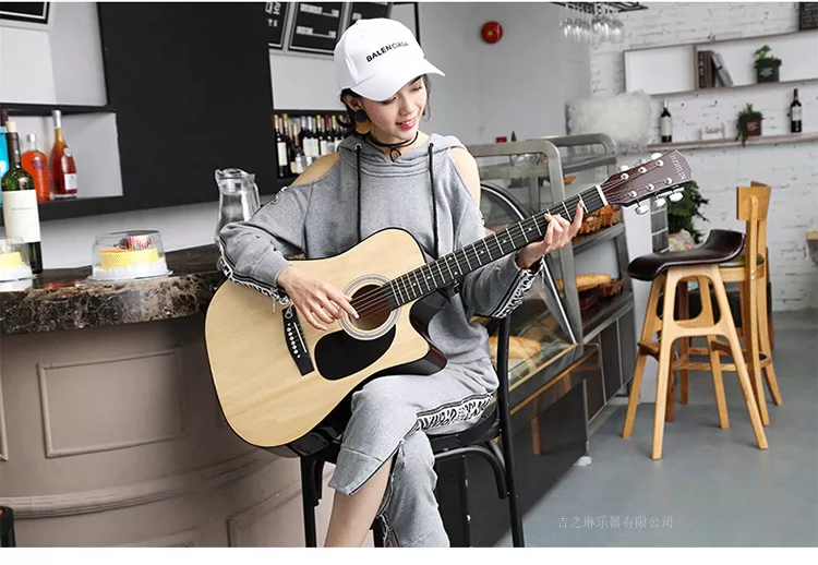 Ji Zhilin guitar acoustic chính hãng 38 inch - 41 inch guitar acoustic cho người mới bắt đầu nhập học sinh viên nhạc cụ nam và nữ - Nhạc cụ phương Tây