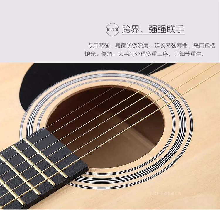 Ji Zhilin guitar acoustic chính hãng 38 inch - 41 inch guitar acoustic cho người mới bắt đầu nhập học sinh viên nhạc cụ nam và nữ - Nhạc cụ phương Tây