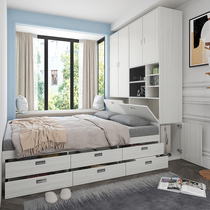 One small apartment multifunctional tatami bed modern simple high Box storage childrens bedroom double bed