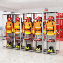 Stainless Steel Fire Service Rack Combat Fire Service Locker MORE WARDROBE DOUBLE SIDED ROTATABLE RESCUE CLOTHING HAT STORAGE HANGER