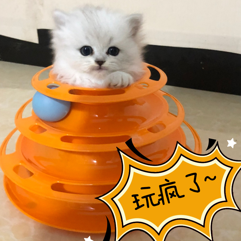 Kitty Toy Cat cat turntable ball triple puzzle Mouse teasing cat sticks young cat love to play with pet cat grabbing toy supplies