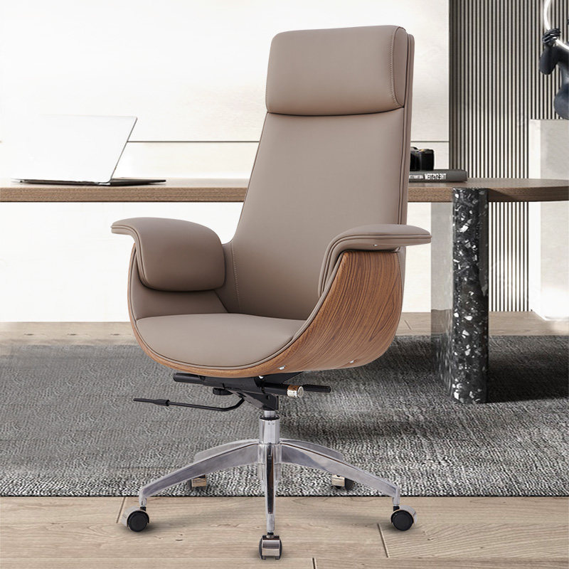 Modern Simple Computer Chair Boss Chair Home Reclining Leather Office Chair Business Sedentary Comfortable Study Chair
