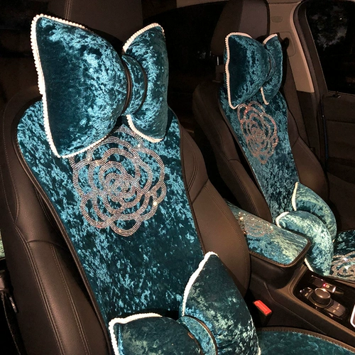 Горный чай с бантиком, зеленая милая подушка для шеи для автомобиля, с защитой шеи