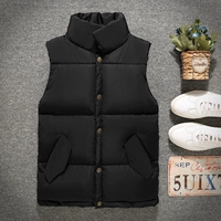 Mùa thu đông dày đôi áo vest cotton Phiên bản Hàn Quốc của chàng thanh niên tự canh đứng cổ áo xuống áo bông tinh thần chàng đỏ áo nam