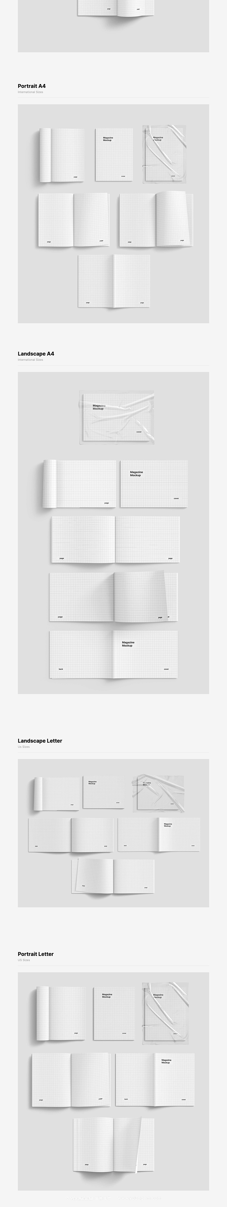 图片[8]-3D多规格翻页杂志画册书籍封面内页设计贴图ps样机素材展示效果-cg男孩