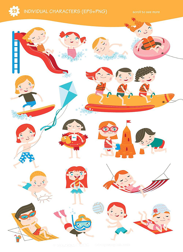 图片[36]-12套幼儿卡通儿童节幼教早教绘画插图ai矢量设计素材-cg男孩