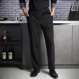 食尚多米来 Шеф -повар Работа, мужская черная эластичная талия, свободная стройная версия, кухонная рабочая одежда обычай