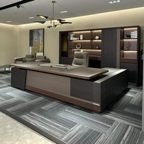 New Chinese style desk boss desk walnut executive desk full solid wood desk chairman desk office combination