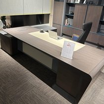 New Chinese style solid wood walnut color simple executive desk boss desk president desk and chair combination office