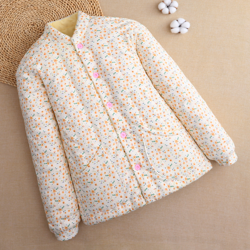 Purely Handmade Cotton-Padded Jacket for Women, Thickened and Warm, Suitable for Mothers, Winter-Proof Outerwear