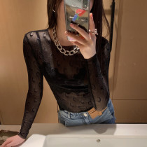 New ins Super fire moon mesh coat Crescent base shirt inside slim woman