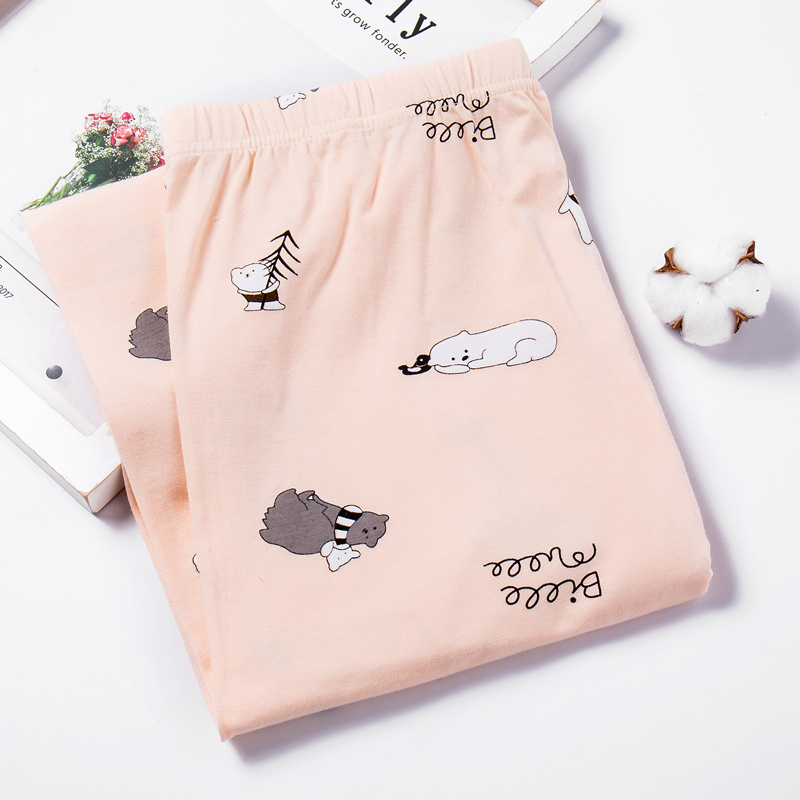 quần mùa thu womens bông đơn mảnh phim hoạt hình quần mỏng dòng sinh viên trẻ bông đáy quần cotton quần ấm áp.