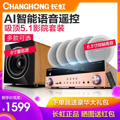 Changhong Changhong X9 ceiling type 5 1 home theater audio set home Bluetooth living room TV hanging ceiling ceiling ceiling speaker overweight subwoofer amplifier combination speaker background