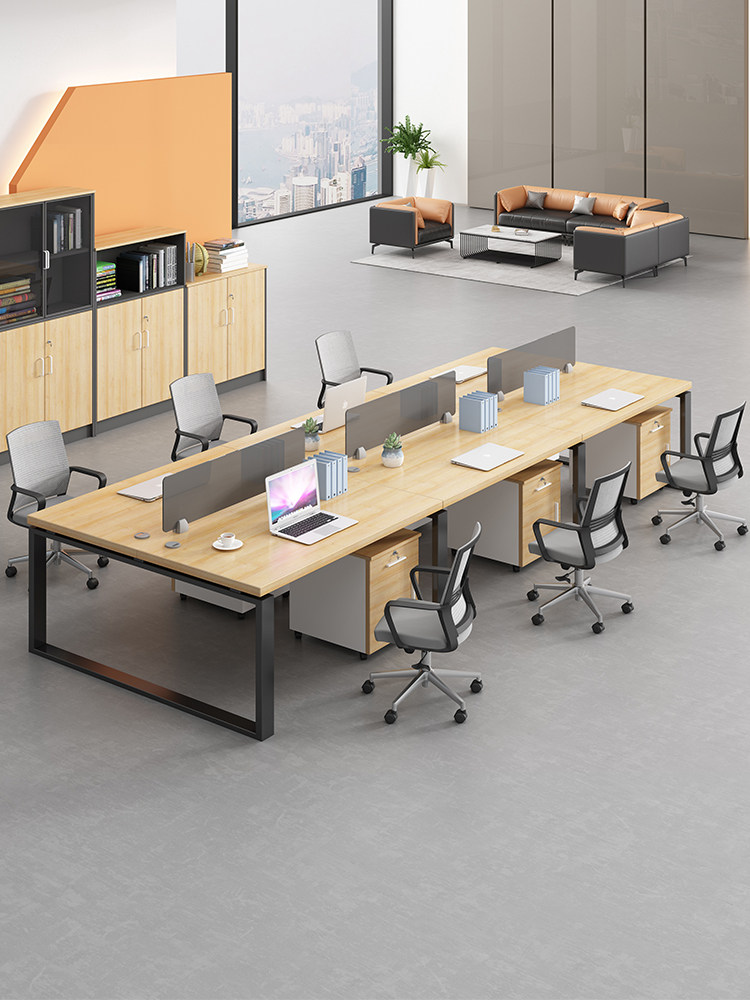 Staff desk and chair combination Office desk Simple modern 4-person 6-office computer staff desk