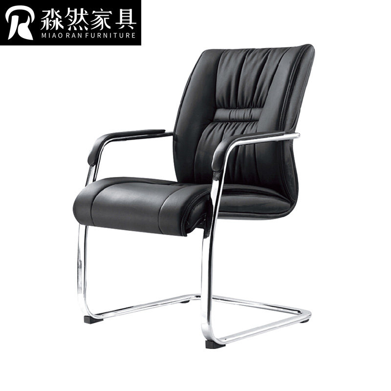 Commercial Office Chair Staff Meeting Chair Simple modern arched fixed breathable Western leather chair office training chair