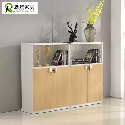 Office short cabinet tea cabinet three-story door opening cabinet storage file cabinet financial Cabinet meeting room floor half high cabinet