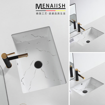 Marble Textured Flat Bottom Square Pelvic Floor Basin Ceramic Flush Washbasin Washbasin Single Basin Toilet Wash Face Pool
