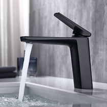 German black creative tap toilet hot and cold bathrooms washbasin floor pelvic floor basin full copper inclined tap