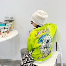 Childrens vests 2021 autumn girls Spring and Autumn foreign air printing Autumn Tide children hip hop boy Korean handsome coat