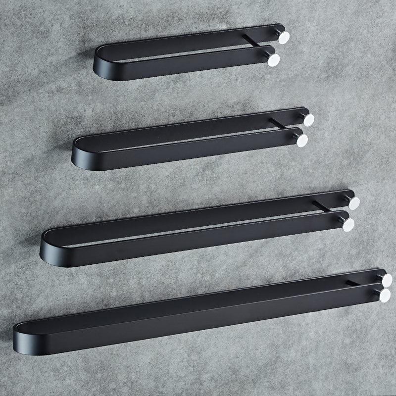 Nordic black towel rack light luxury style small size creative simple powder room drying towel bar bathroom hardware pendant