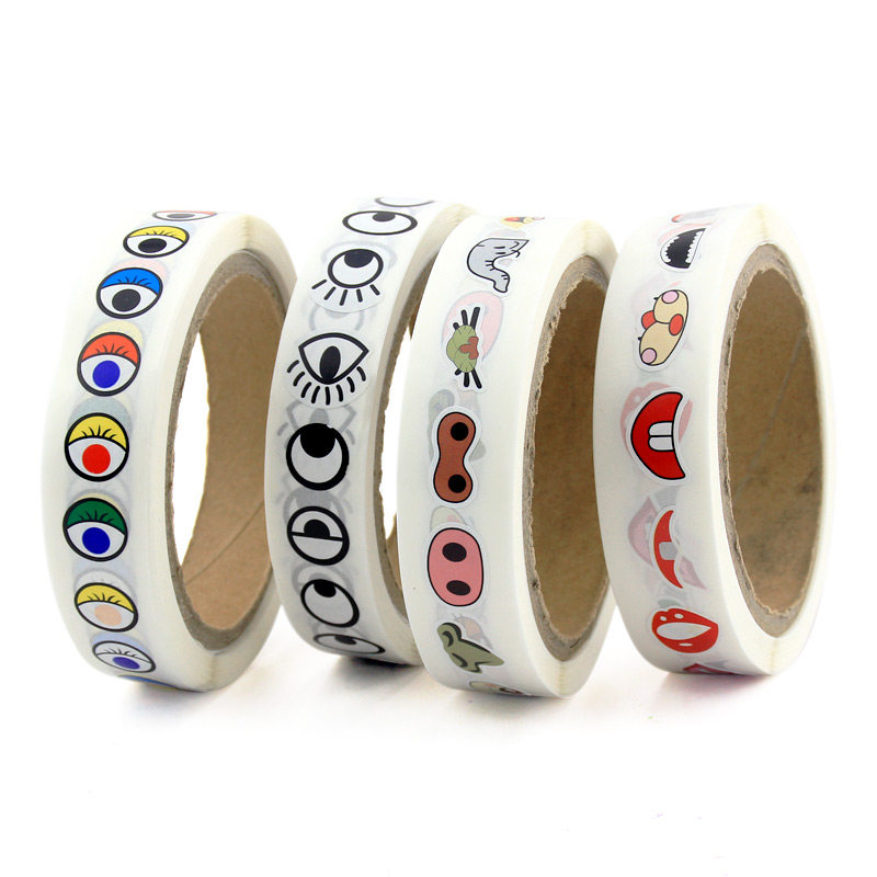 Colorful mouth, nose and eye stickers with adhesive backing Kindergarten children's creative DIY handmade decorative materials