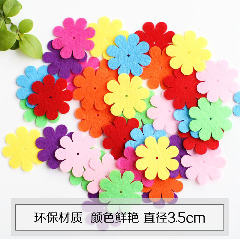 Children's handmade DIY decorative material accessories non-woven patch puzzle paste non-woven button petals