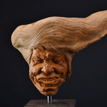 Taihang Thuja best life Fu Lu Shou felicitous steadily high sheng da zhan hong tu wood carving