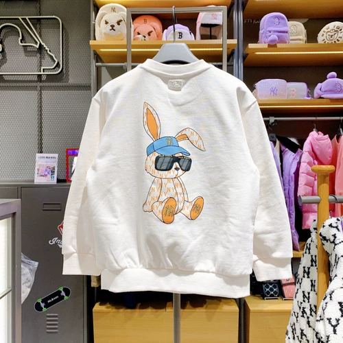 MLB, весенний детский мультяшный кролик, свитшот, футболка, детская одежда
