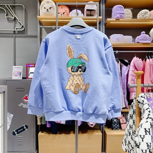 MLB, весенний детский мультяшный кролик, свитшот, футболка, детская одежда