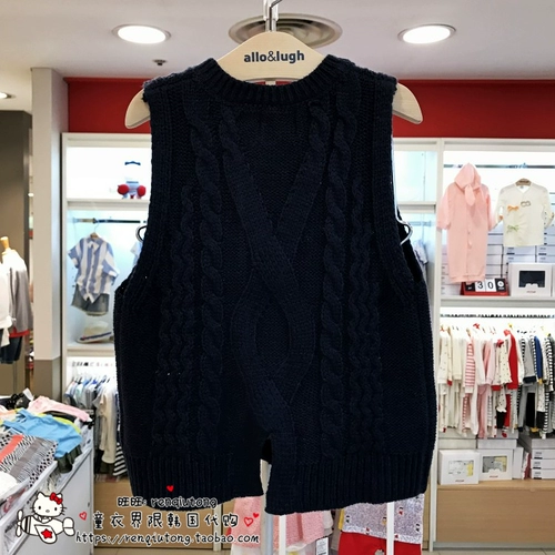 90 ярдов ~ теперь скидка Алло Луг Алу и Ру Да Южной Кореи покупки осенних мальчиков, вязание жилета E121