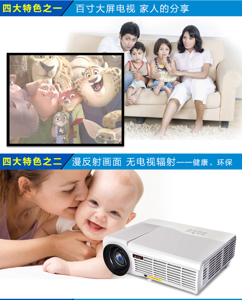Thunderbolt led96 máy chiếu gia đình HD 1080p không dây wifi di động máy chiếu thông minh không có TV màn hình - Máy chiếu máy chiếu mini giá rẻ