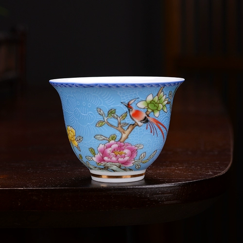 澜扬 Каппи -чайная чашка эмаль Небесная чашка главная чашка магистральная чашка чайная чаша порошка столичная чашка чашка одно чашка стейк цветочный чашка