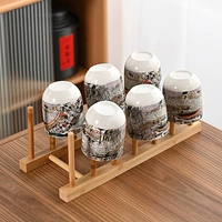 Pingkou Qingming Shanghe Tu Tea Cup 6 стаканов+большие подстаканники