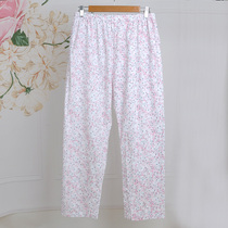 Middle-aged and elderly cotton Womens pajamas home clothes Cotton Close-fitting mother thin autumn clothes large straight pants