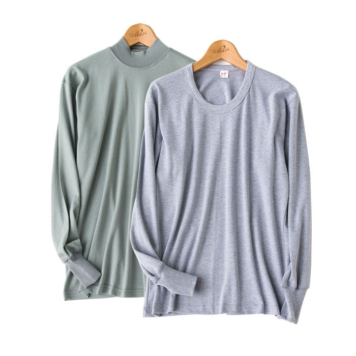 Pure cotton lingerie men's autumn clothes for elderly men's singles in men's single piece plus fat increase in shirt full cotton wool sweatshirt autumn winter