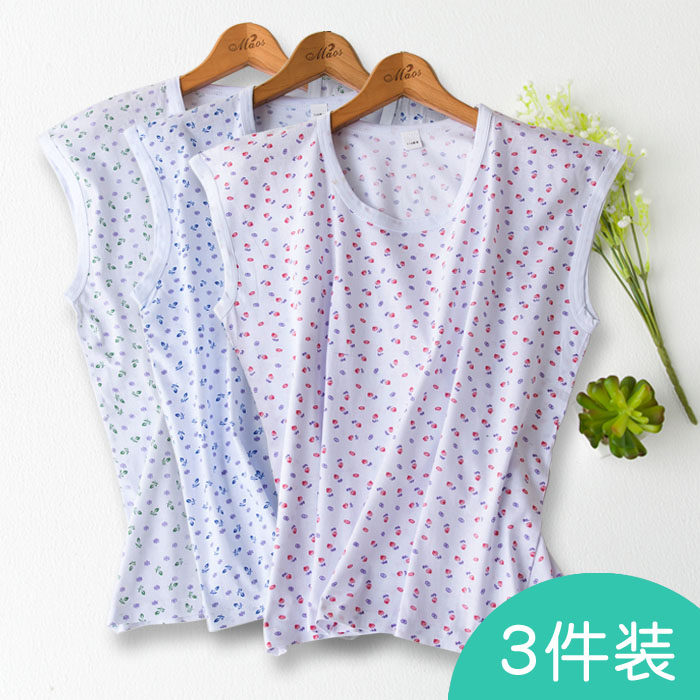 2 3 pieces in old age sleeveless shirt full cotton pure cotton female vest with undershirt big size old lady sweatshirt mom underwear