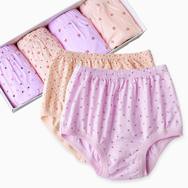Warm thickened middle-aged briefs women's underwear pure cotton high waist large size old man shorts old woman mom