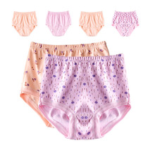 3 5 womens shorts middle-aged red female panties briefs pure cotton high-waisted old man mother boxer pants