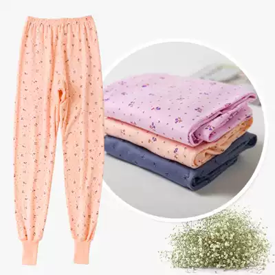 3 Middle-aged and elderly ladies sanitary pants for the elderly pure cotton underwear large size pajama pants autumn and winter warm mother underwear single layer