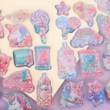 Детская качалка, наклейка, трехмерные блестки для ногтей для принцессы, игрушка, кот, единорог