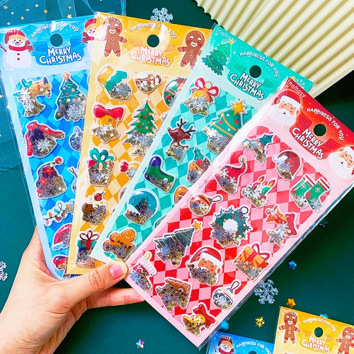 Рождественская детская трехмерная качалка, наклейка для пожилых людей, мультяшный мобильный телефон, милые наклейки