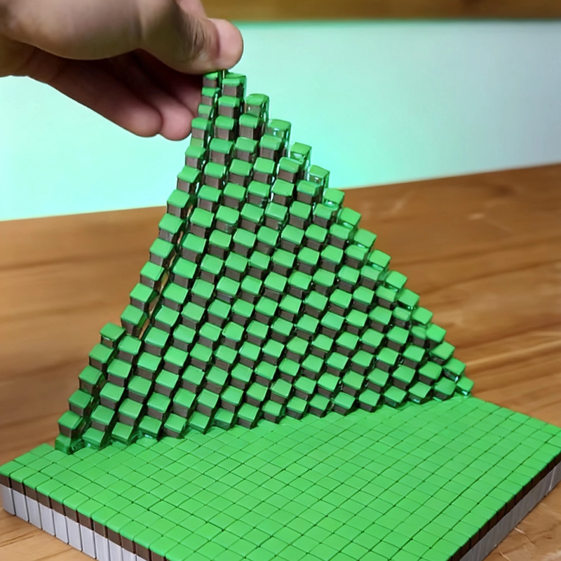Minecraft Terrain Generation Grass Block Decompression Toy Flexible Network Model Movable Grid Grass Ripple