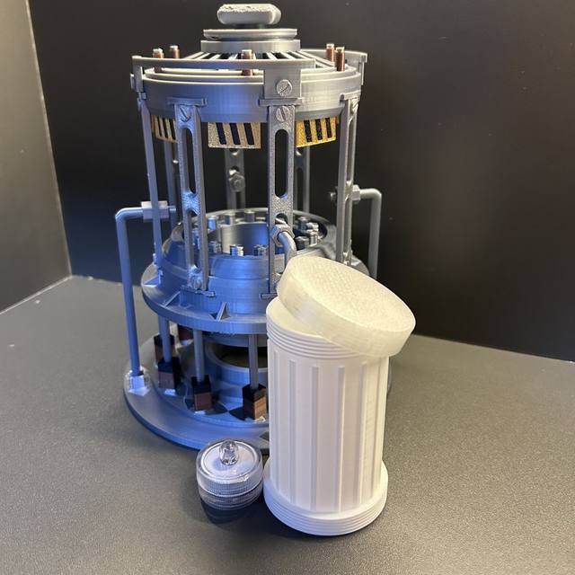 Delta Force Miniature Reactor 3D Printed Model with Lights, Red Materials, Game Peripheral Assembly Model