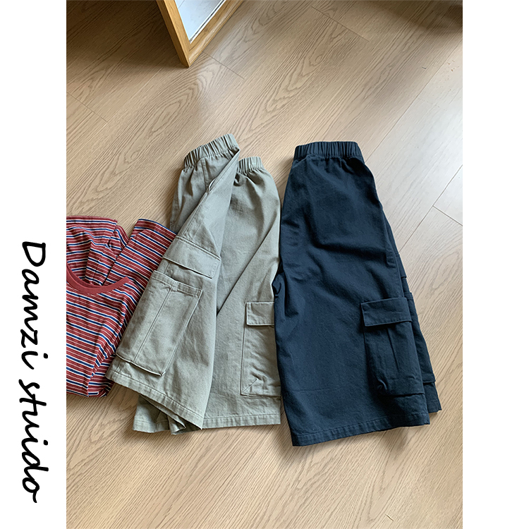 Da Maizi's "Flip Red Work Pants" Pear-Shaped Friendly Cropped Pants Mz1163 Cropped Work Pants